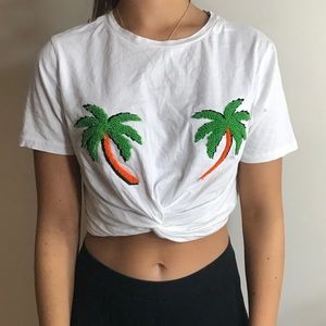 Zara Palm Tree Crop Top